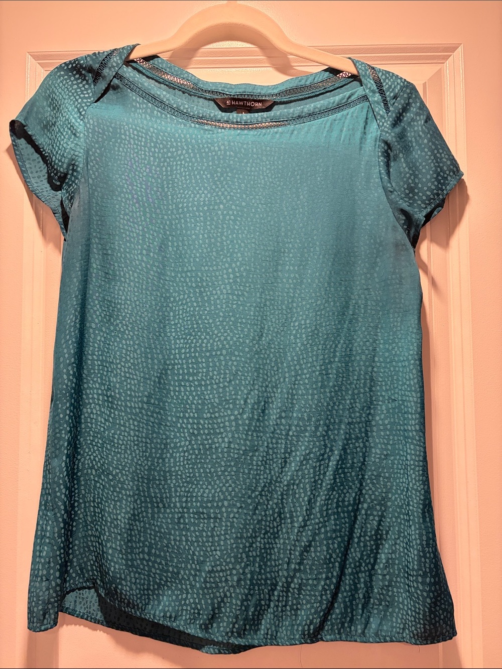 41 Hawthorn Teal Short Sleeve Scoop Neck Top